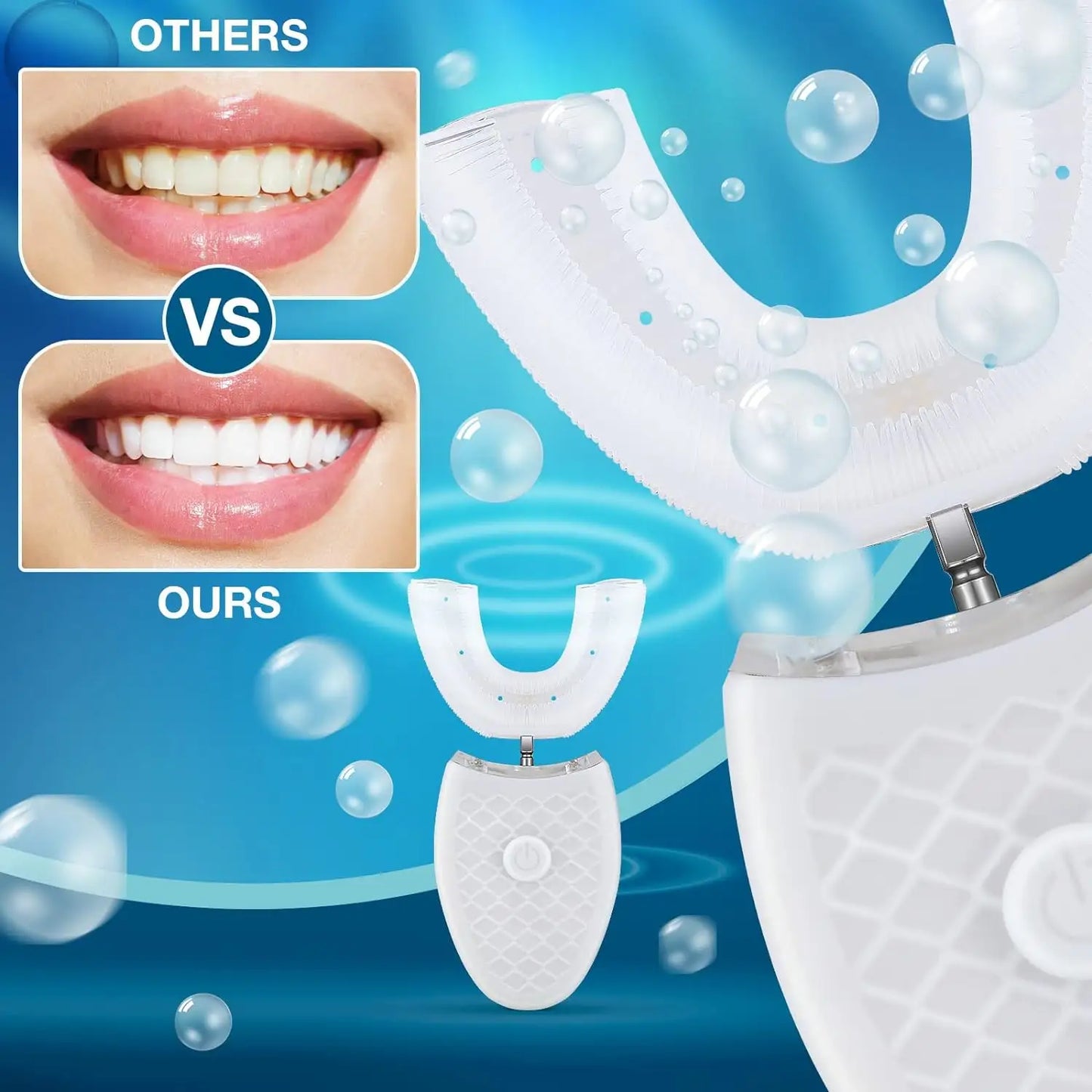 U-Shaped Electric Toothbrush – 360° Clean & 3 Heads